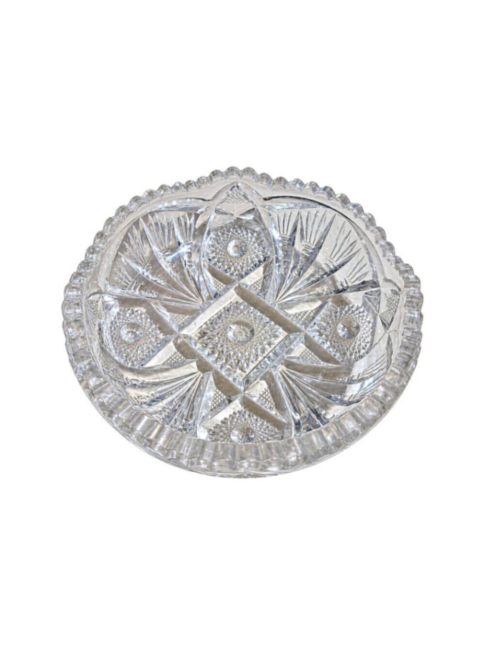 Vintage American Brilliant Deep Cut Heavy Lead Crystal Dish
